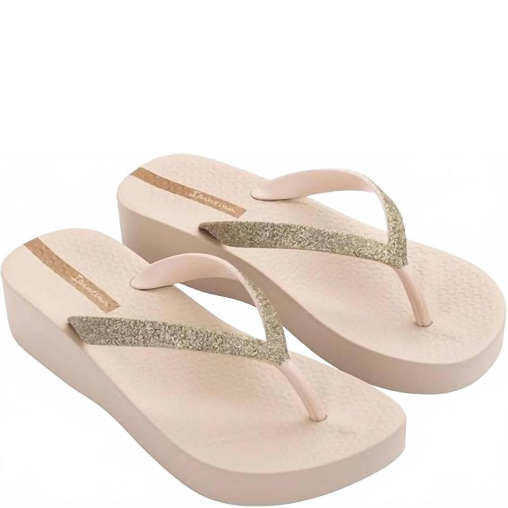 NEW IPANEMA women's mesh chic platform sandal in beige